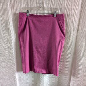 Lord & Taylor Pencil Skirt Stretch Cotton Size 10 Magenta Fuchsia Barbiecore